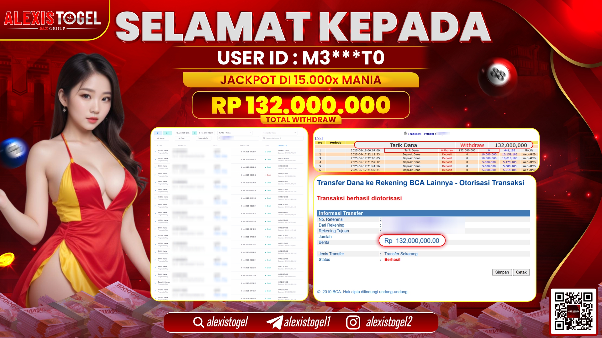 ALEXISTOGEL di SLOT 15.000x MANIA RP.132.000.000 LUNAS