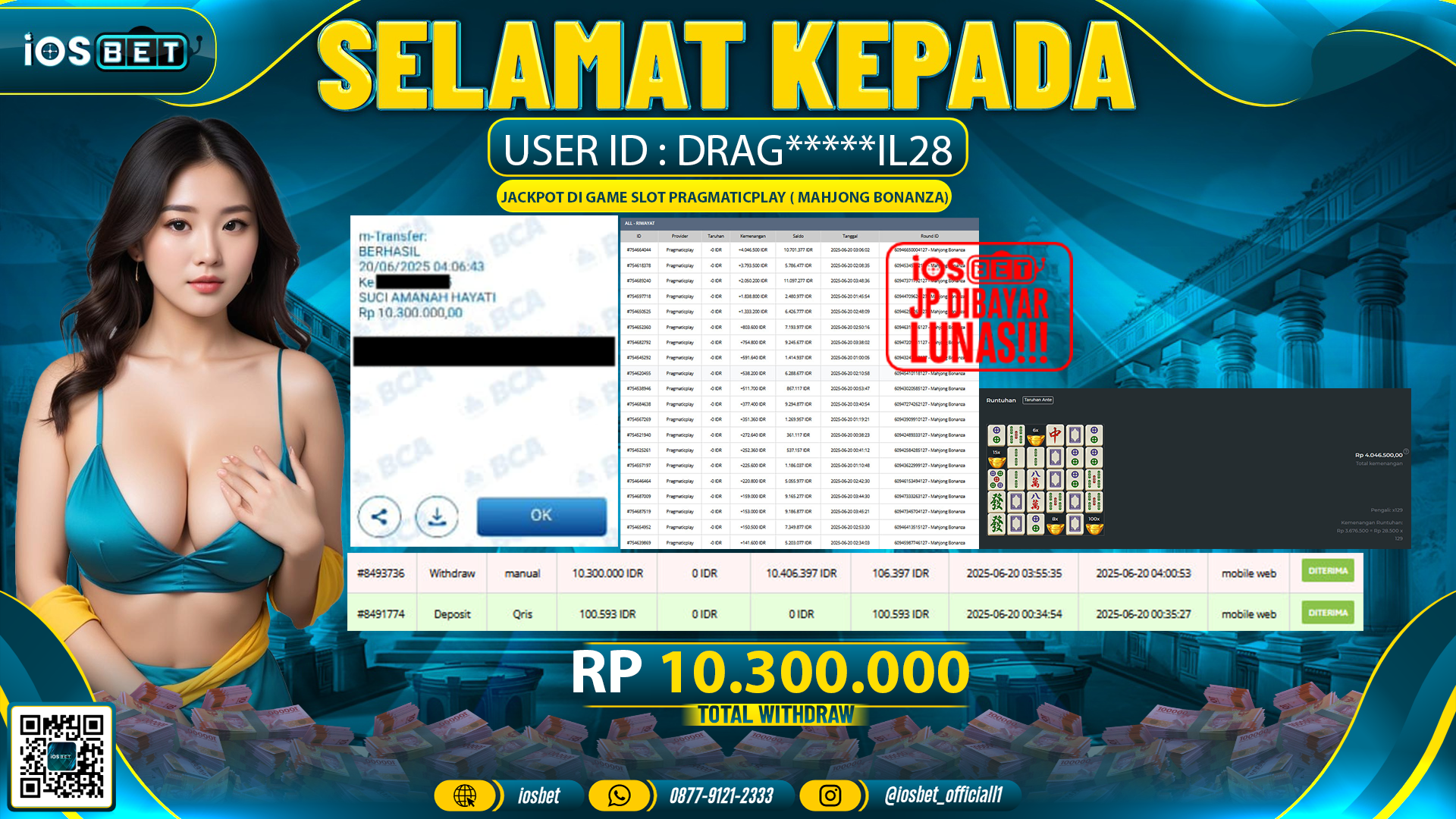 Bukti Pembayaran LUNAS SLOT GAME GACOR  Rp.14.500.000