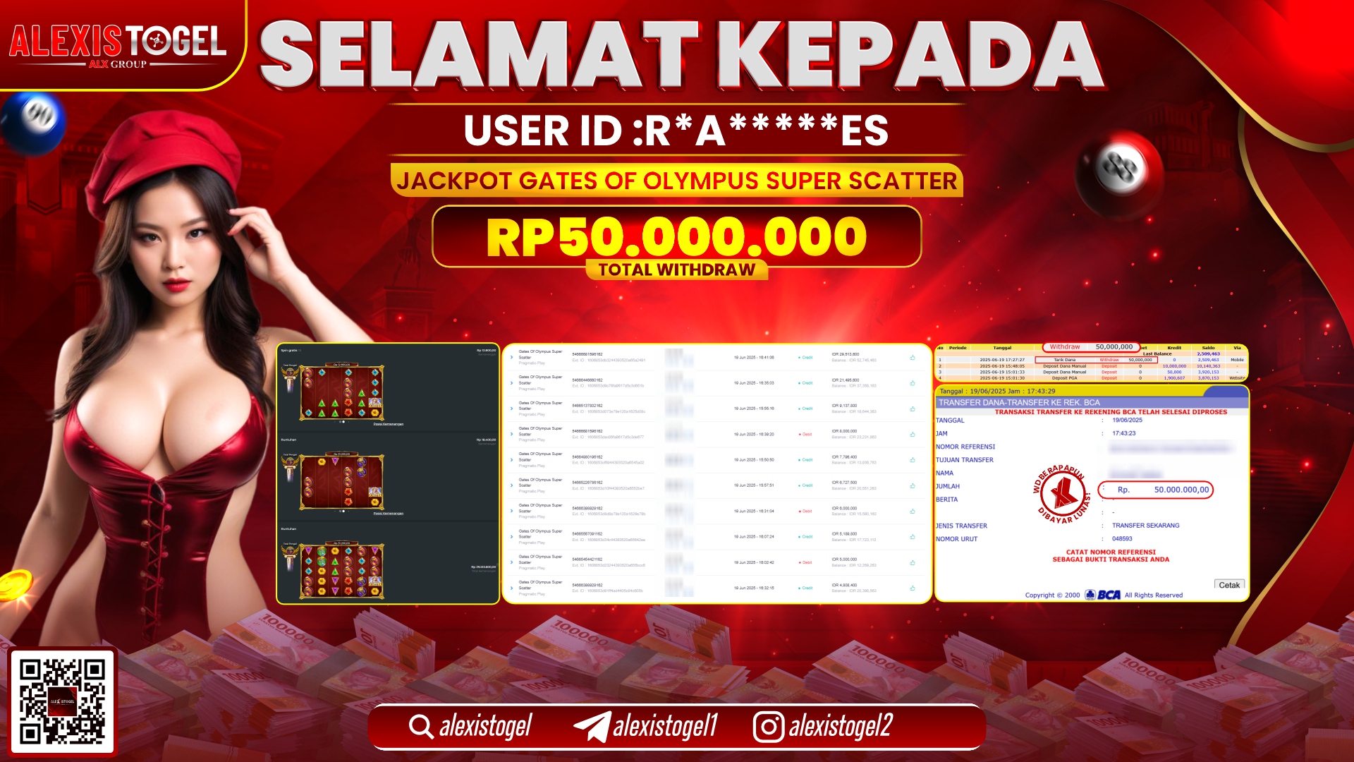 ALEXISTOGEL di SLOT GATES OF OLYMPUS RP.50.000.000 LUNAS