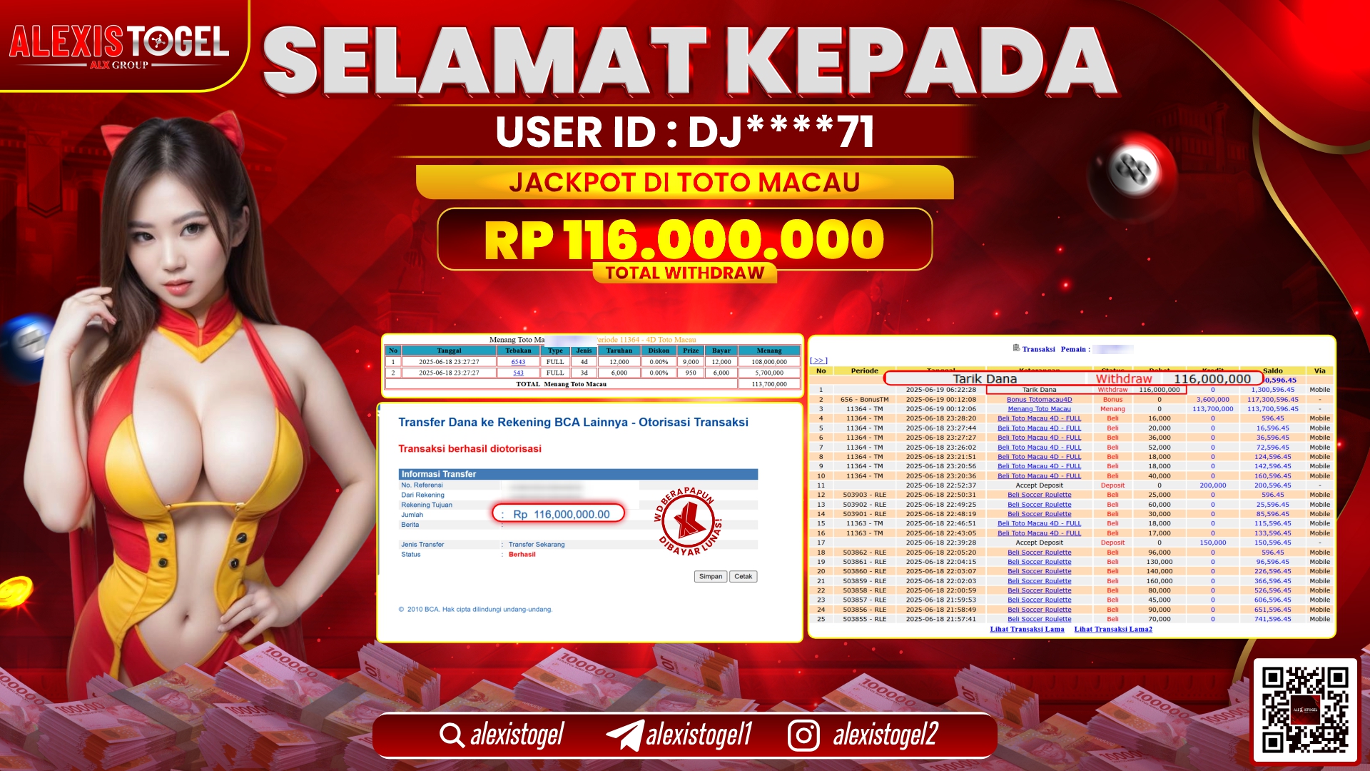 ALEXISTOGEL di TOGEL TOTOMACAU RP.116.000.000 LUNAS