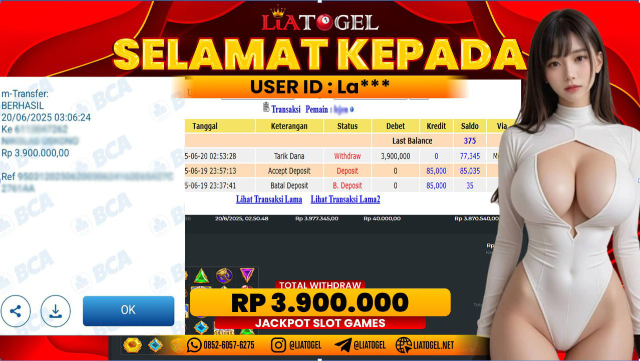 LIATOGEL - JACKPOT GATES OF OLYMPUS 1000ï RP 3.900.000,- LUNAS