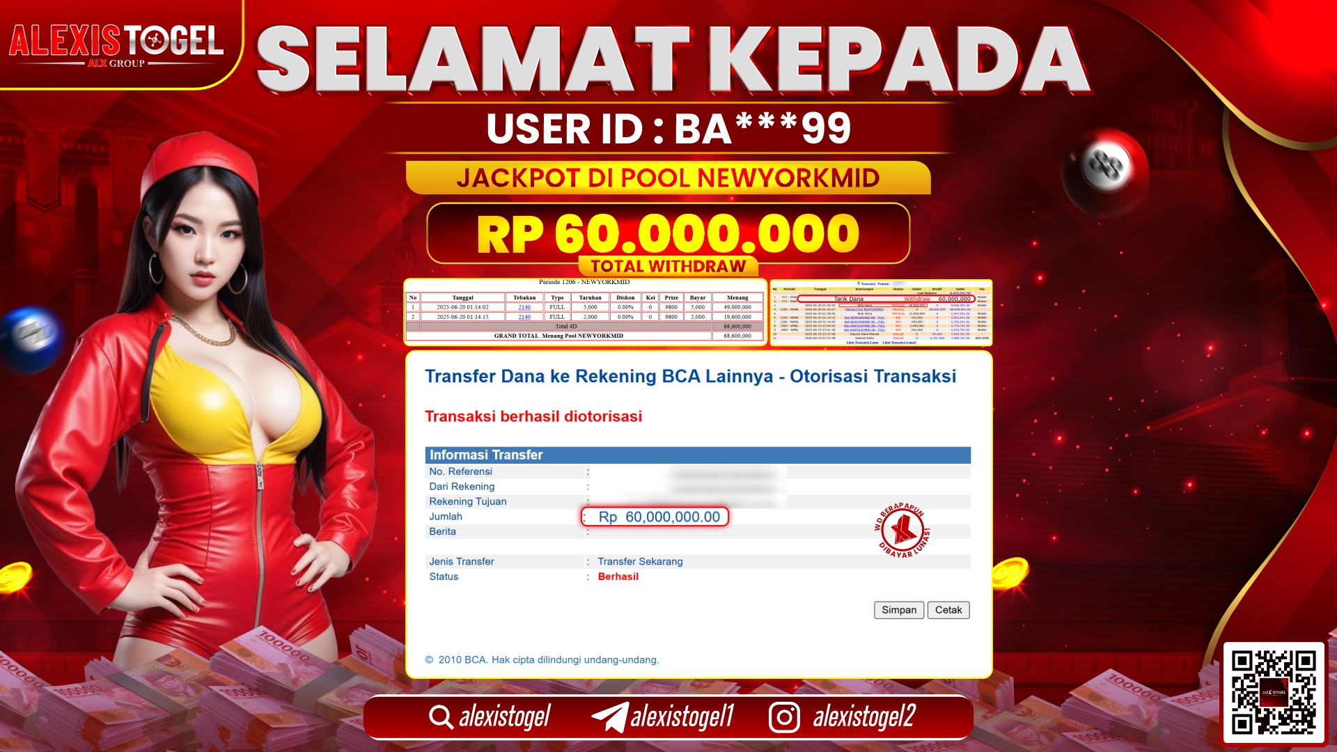 ALEXISTOGEL di TOGEL POOL NEWYORKMID RP.60.000.000 LUNAS