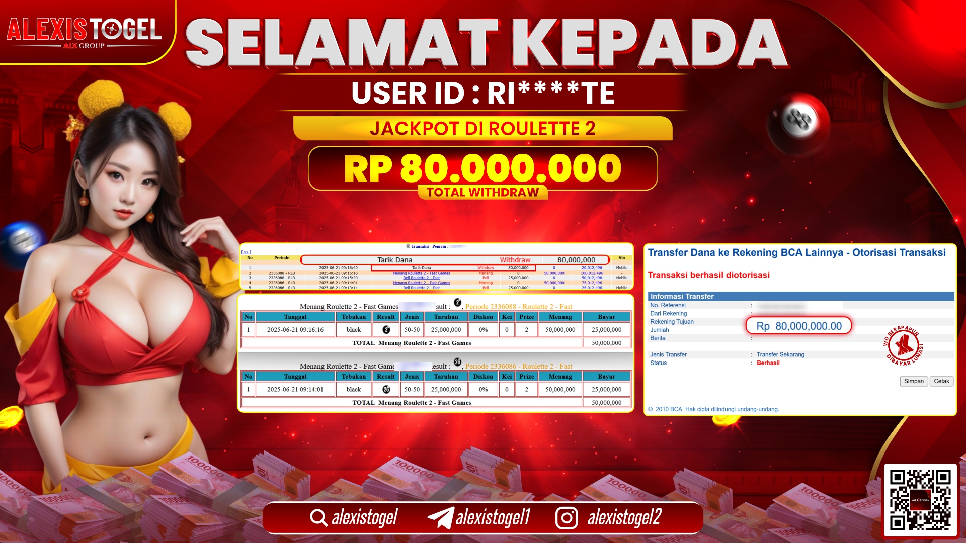 ALEXISTOGEL di CASINO ROULETTE RP.80.000.000 LUNAS