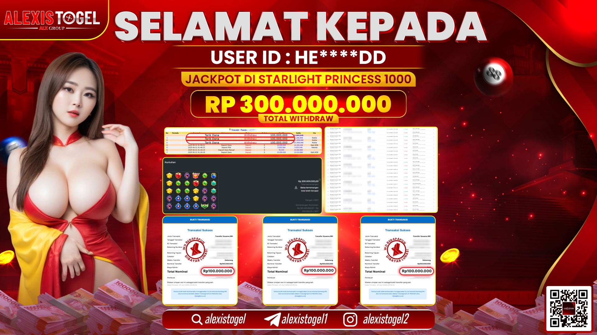 ALEXISTOGEL di SLOT STARLIGHT PRINCESS RP.300.000.000 LUNAS