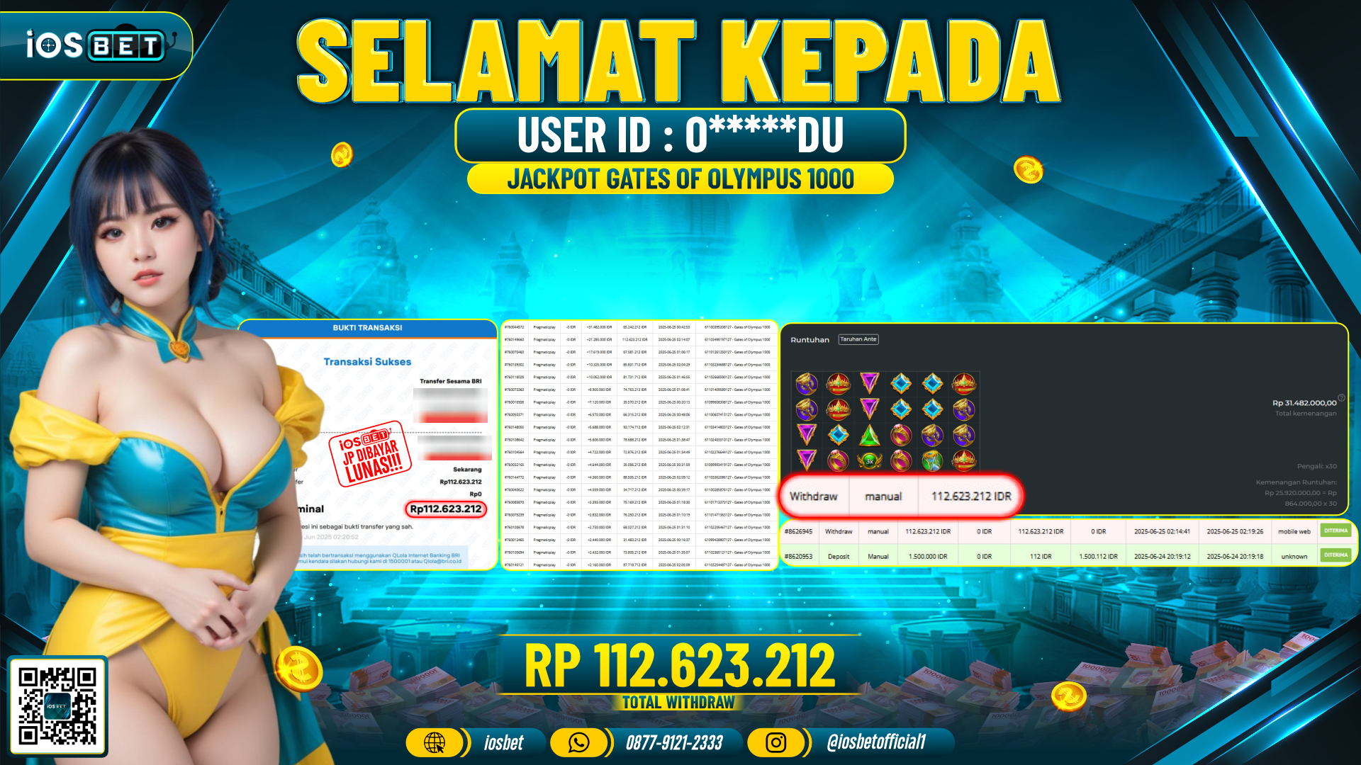 Bukti Pembayaran LUNAS SLOT GAME GACOR  Rp.112.623.212