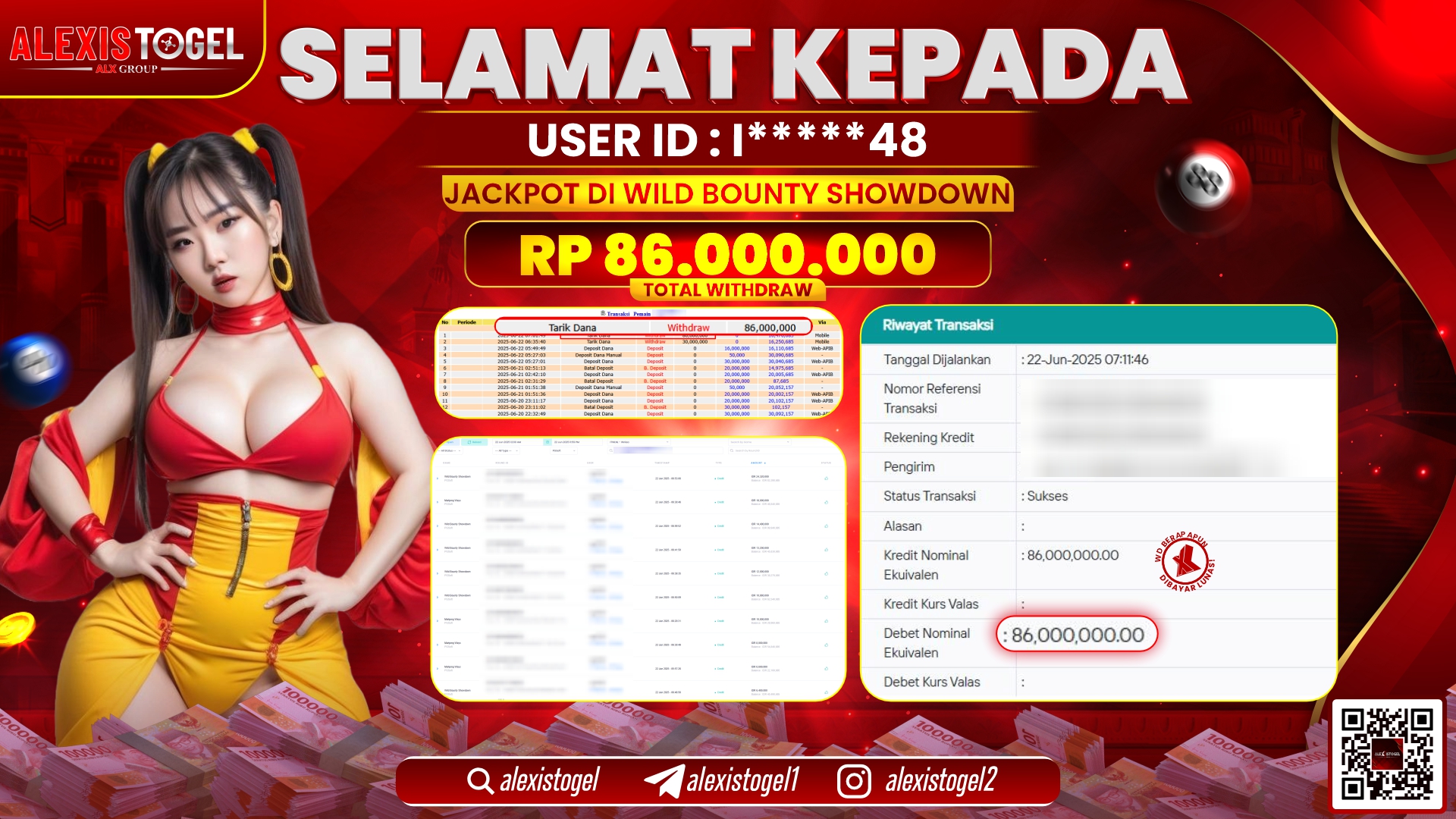 ALEXISTOGEL di SLOT WILD BOUNTY SHOWDOWN RP.86.000.000 LUNAS