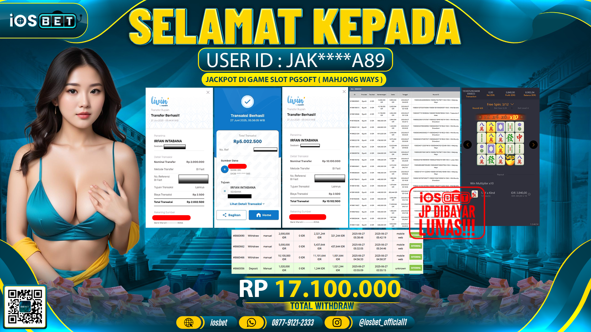 Bukti Pembayaran LUNAS LOTTO GAME GACOR Rp.27.000.000