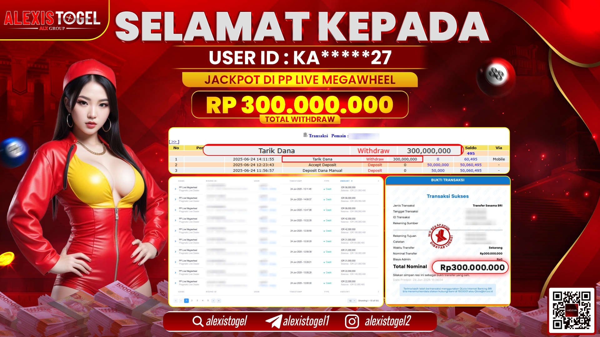 ALEXISTOGEL di PP LIVE MEGAWHEEL RP.300.000.000 LUNAS