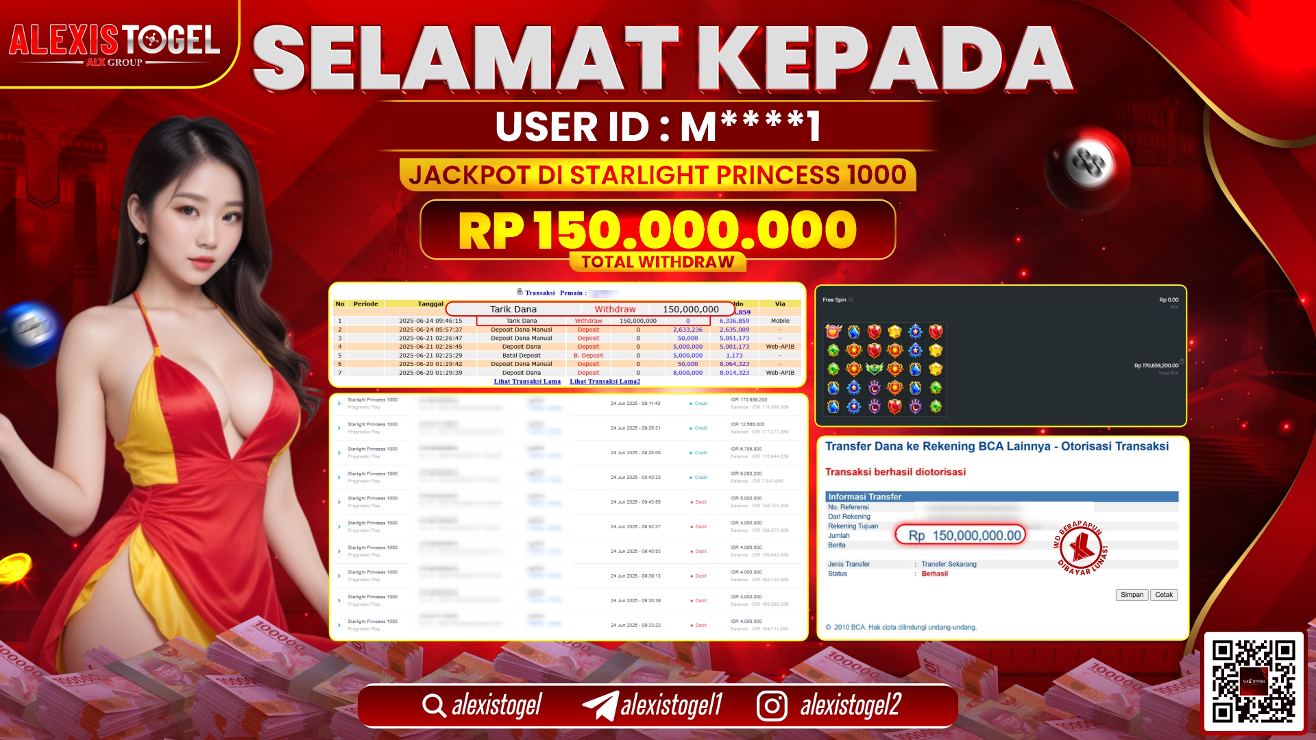 ALEXISTOGEL di SLOT STARLIGHT PRINCESS RP.150.000.000 LUNAS