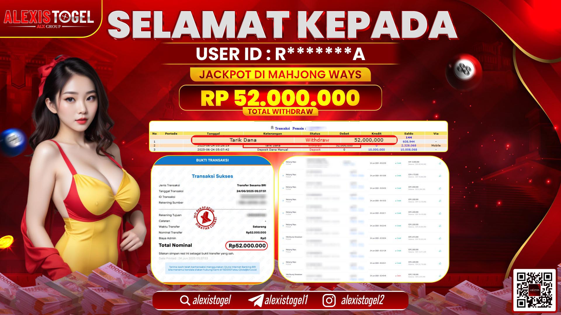 ALEXISTOGEL di SLOT MAHJONG WAYS RP.52.000.000 LUNAS