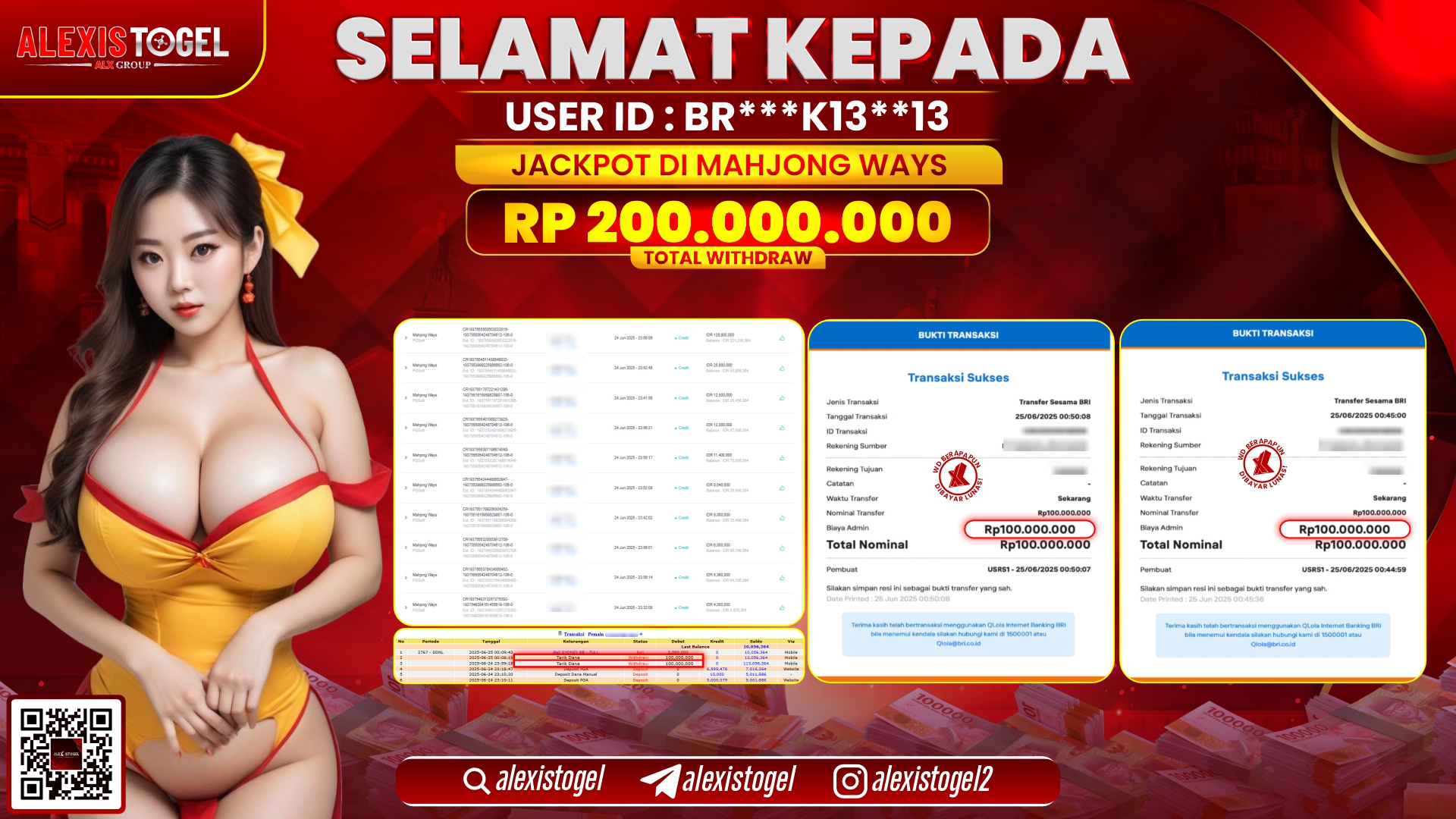 ALEXISTOGEL di SLOT MAHJONG WAYS RP.200.000.000 LUNAS