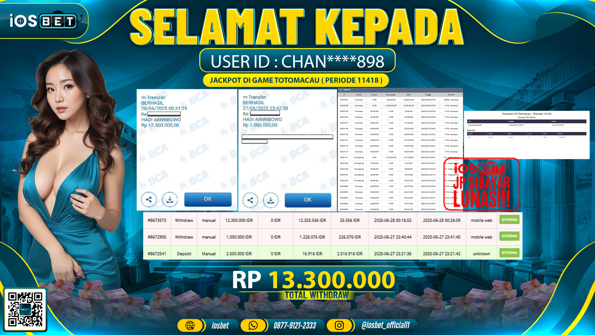 Bukti Pembayaran LUNAS LATTO GAME GACOR  Rp.13.3000.000