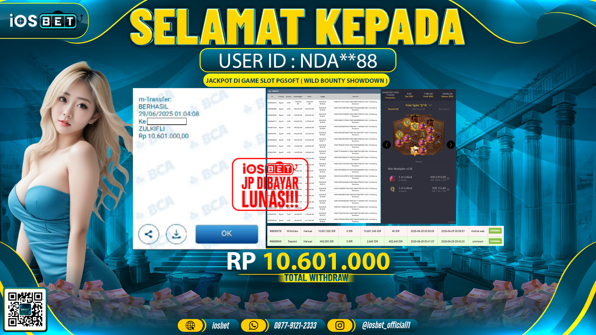 Bukti Pembayaran LUNAS SLOT GAME GACOR Rp.10.601.000