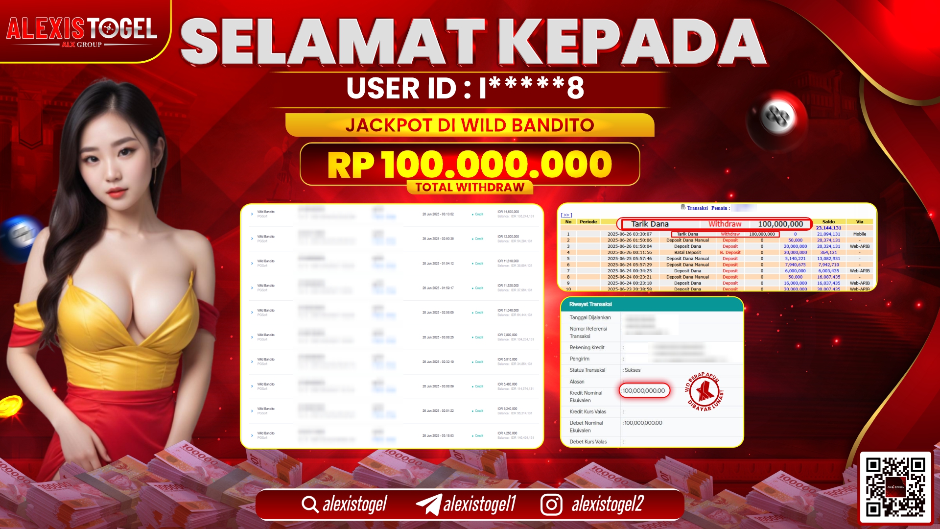 ALEXISTOGEL di SLOT WILD BANDITO RP.100.000.000 LUNAS