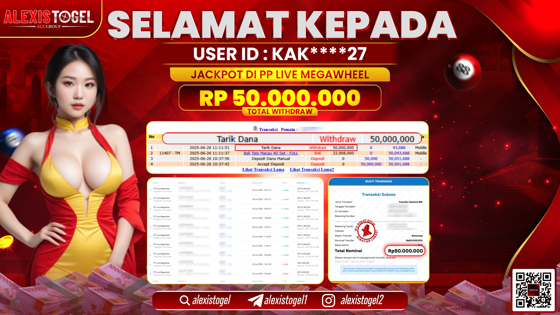 ALEXISTOGEL di PP LIVE MEGAWHEEL RP.50.000.000 LUNAS