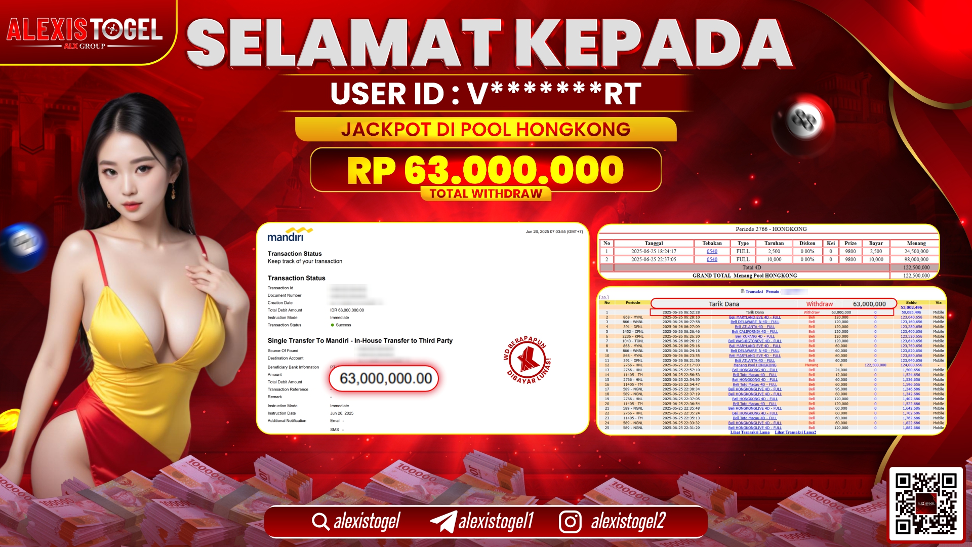 ALEXISTOGEL di TOGEL HONGKONG RP.63.000.000 LUNAS