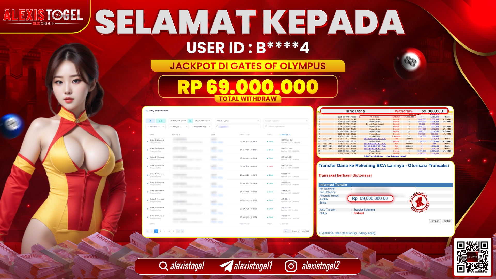 ALEXISTOGEL di SLOT GATES OF OLYMPUS RP.69.000.000 LUNAS