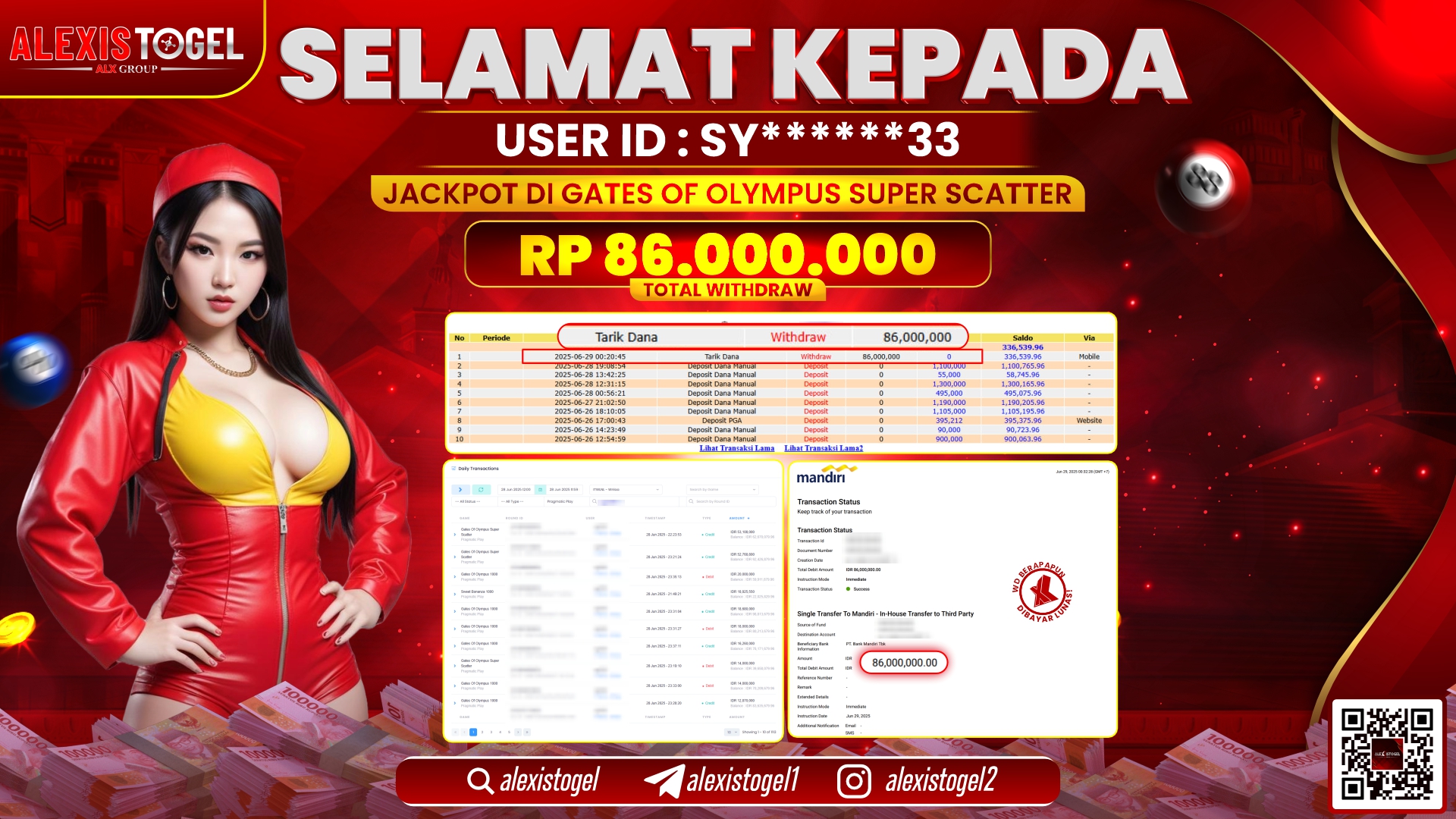 ALEXISTOGEL di SLOT GATES OF OLYMPUS SUPER SCATTER RP.86.000.000 LUNAS