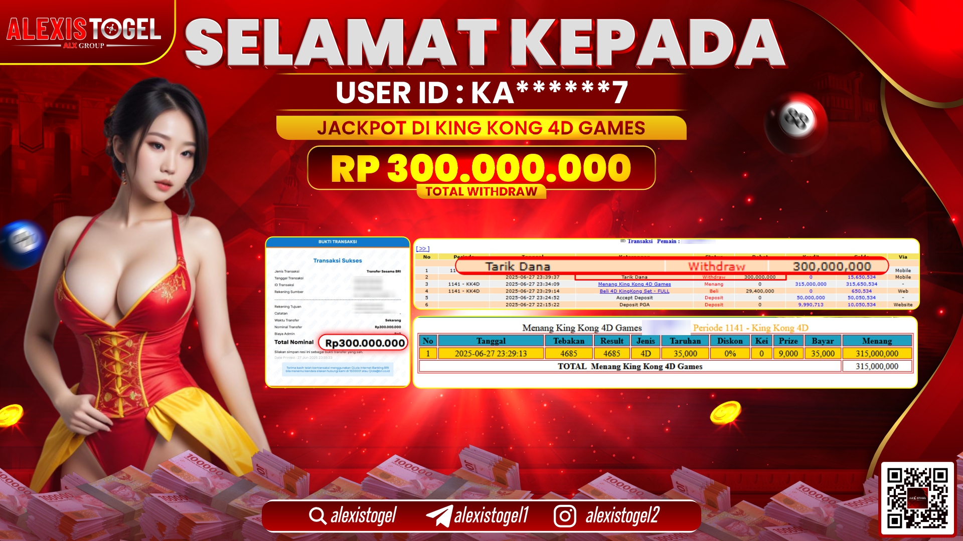 ALEXISTOGEL di TOGEL KINGKONG 4D GAMES RP.300.000.000 LUNAS
