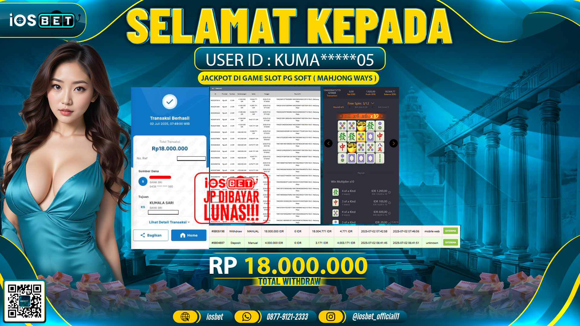 Bukti Pembayaran LUNAS SLOT GAME GACOR  Rp.18.000.000