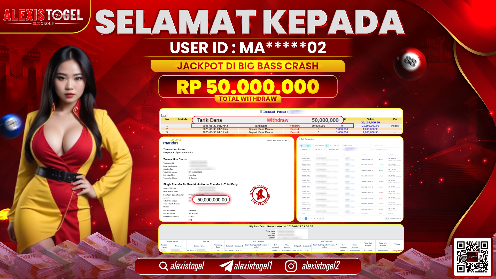 ALEXISTOGEL di SLOT BIG BASS CRASH RP.50.000.000 LUNAS