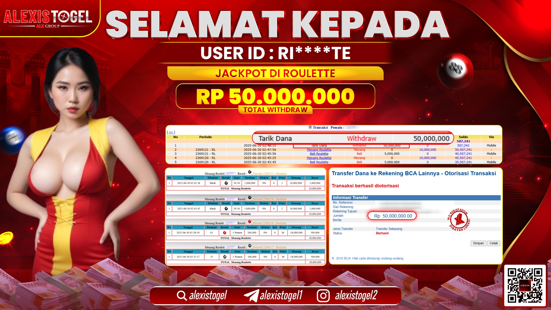 ALEXISTOGEL di CASINO ROULETTE RP.50.000.000 LUNAS