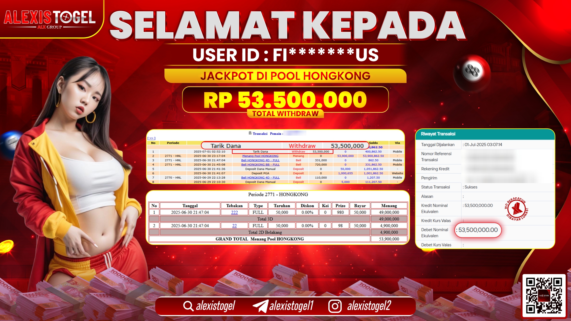 ALEXISTOGEL di TOGEL POOL HONGKONG RP.53.500.000 LUNAS
