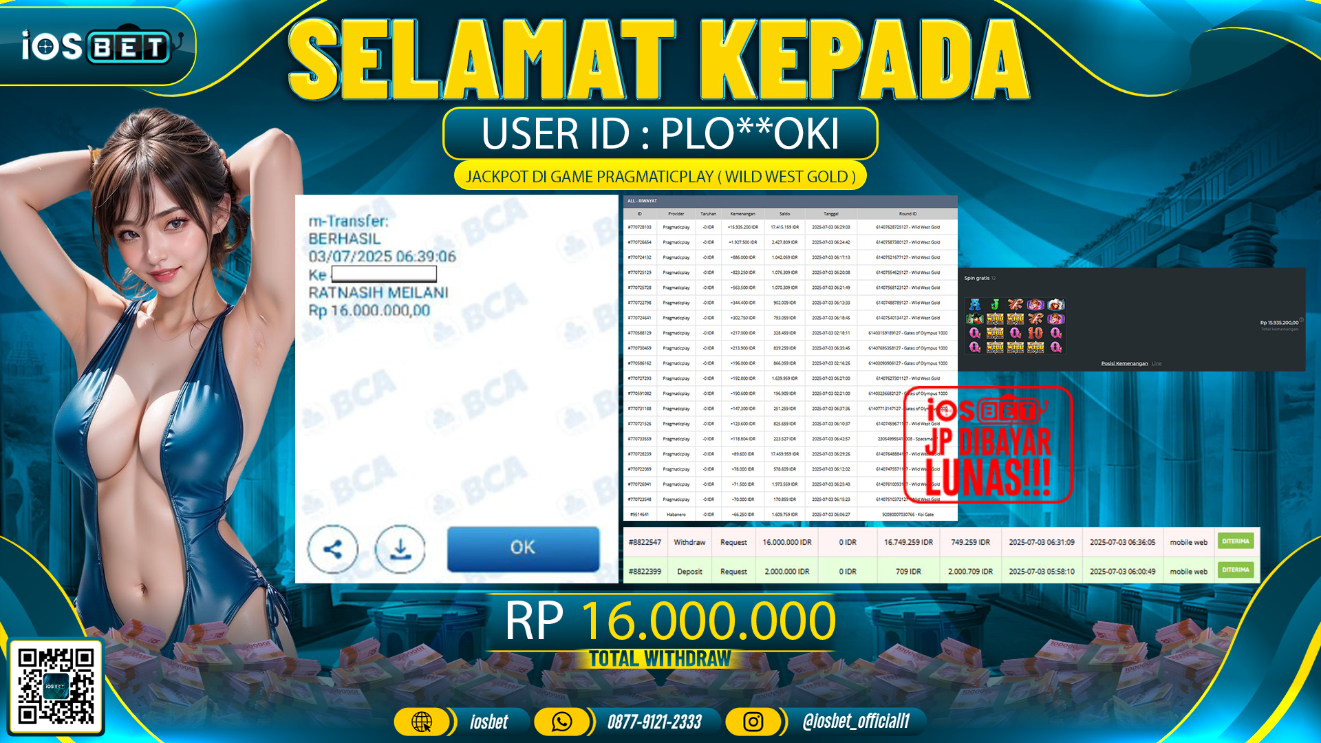 Bukti Pembayaran LUNAS LATTO GAME GACOR  Rp.15.000.000