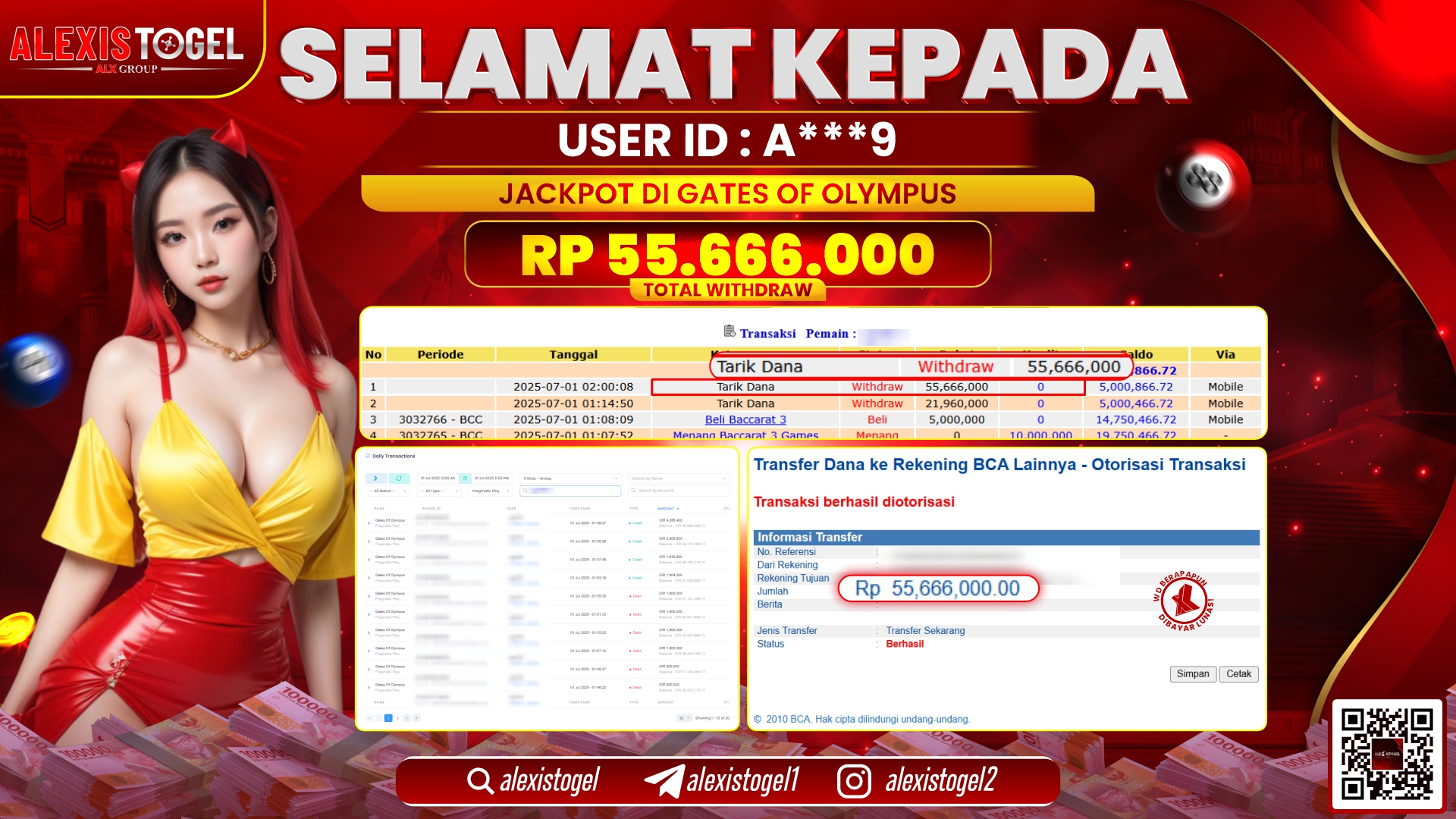 ALEXISTOGEL di SLOT GATES OF OLYMPUS RP.55.666.000 LUNAS