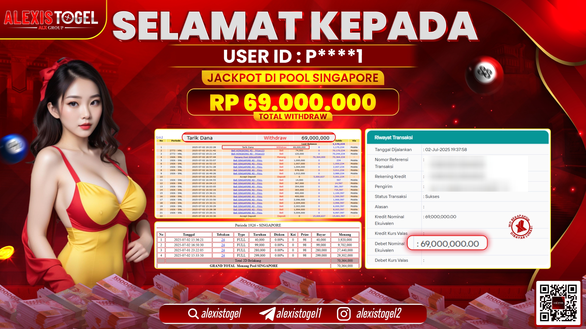 ALEXISTOGEL di TOGEL SINGAPORE RP.69.000.000LUNAS