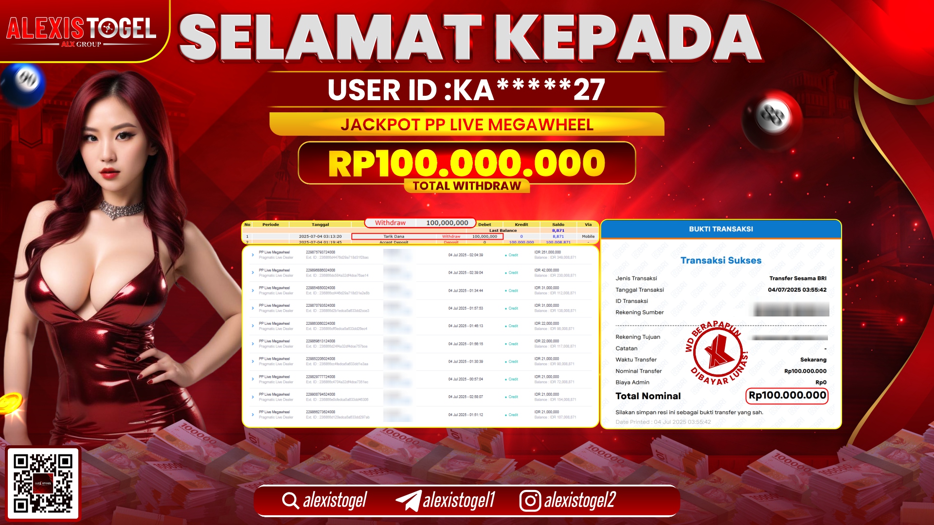 ALEXISTOGEL di PP LIVE MEGAWHEEL RP.100.000.000 LUNAS