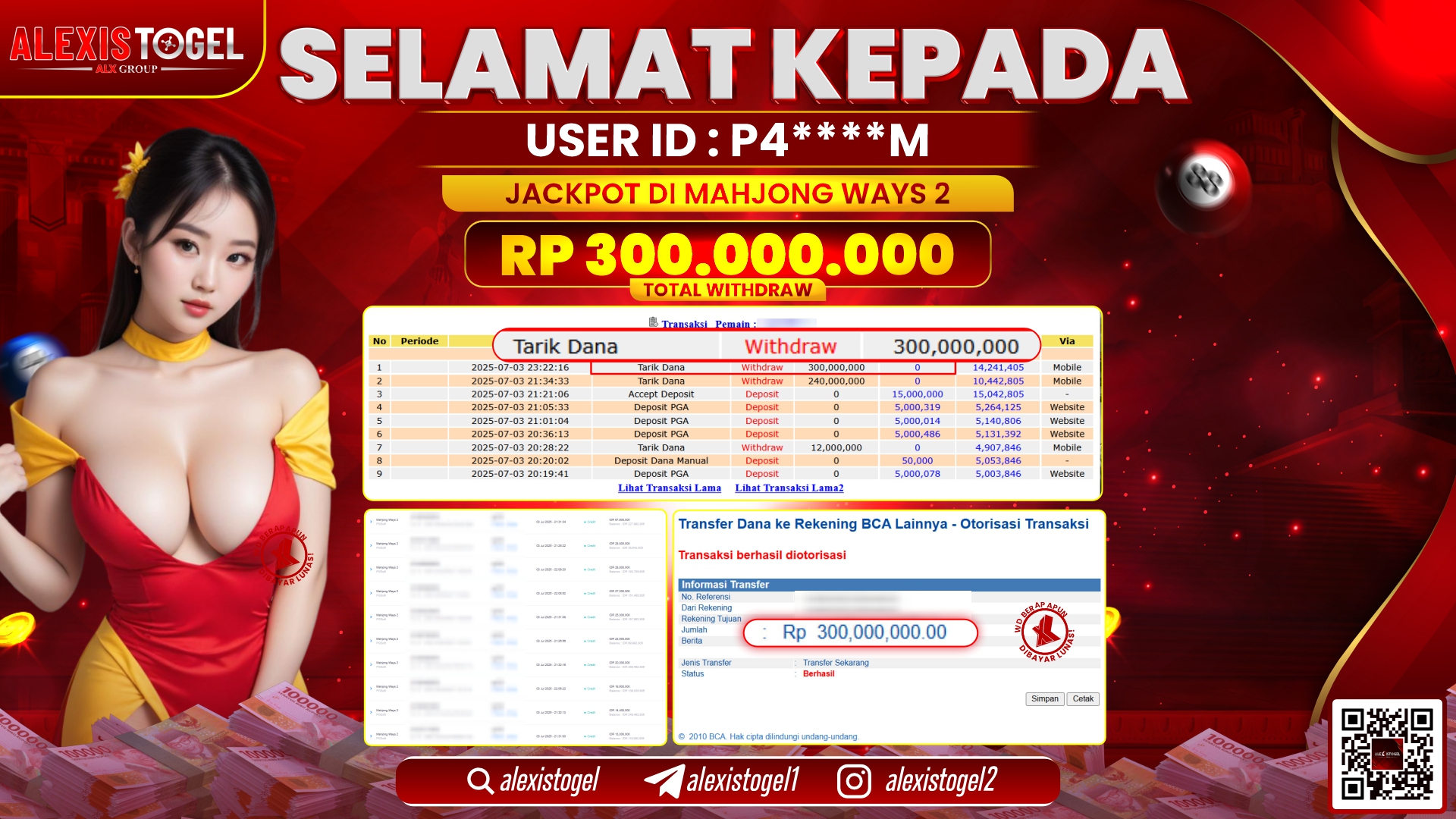 ALEXISTOGEL di SLOT MAHJONG WAYS 2 RP.300.000.000 LUNAS