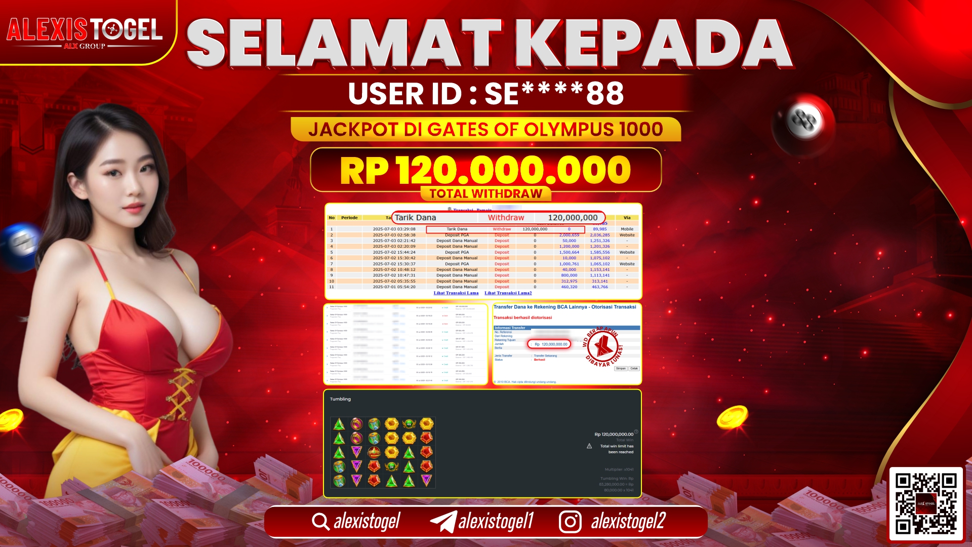 ALEXISTOGEL di SLOT GATES OF OLYMPUS RP.120.000.000 LUNAS