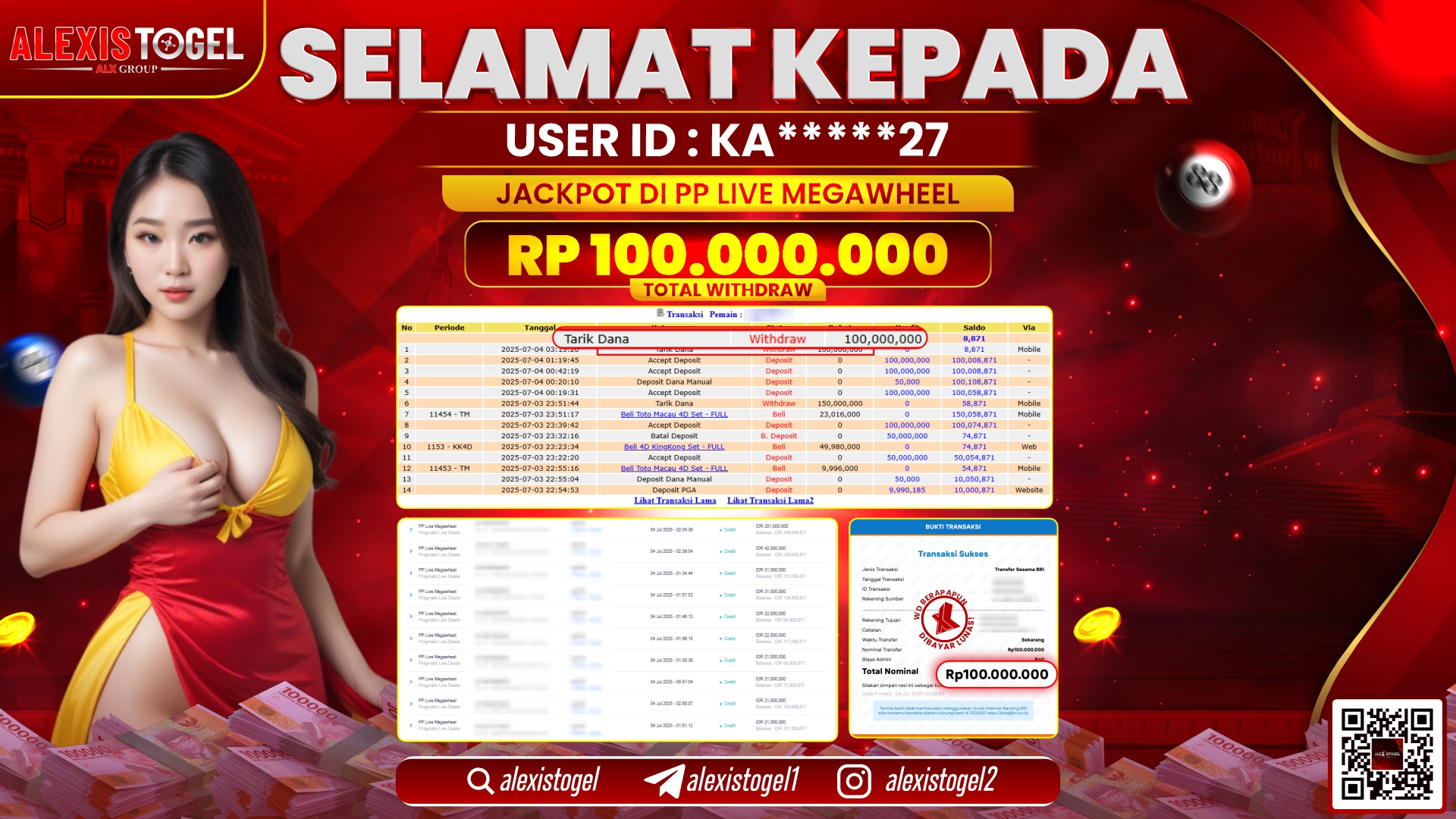 ALEXISTOGEL di PP LIVE MEGAWHEEL RP.100.000.000 LUNAS