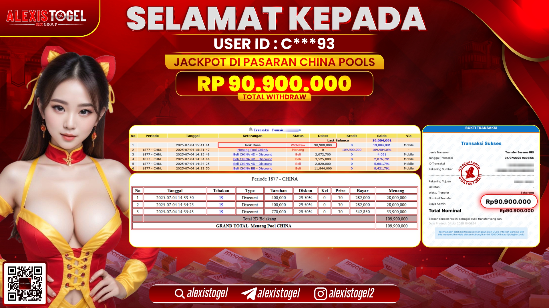 ALEXISTOGEL di TOGEL CHINA POOLS RP.90.900.000 LUNAS