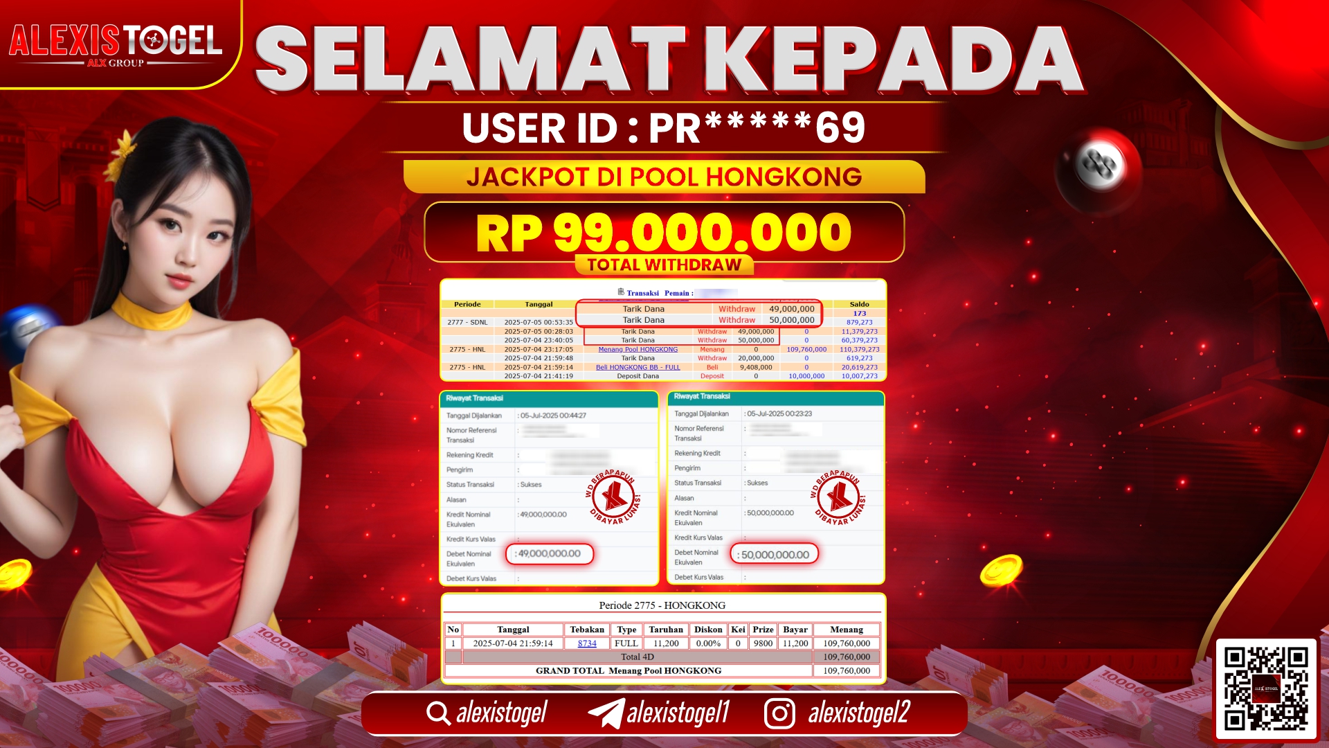 ALEXISTOGEL di TOGEL POOL HONGKONG RP.99.000.000 LUNAS