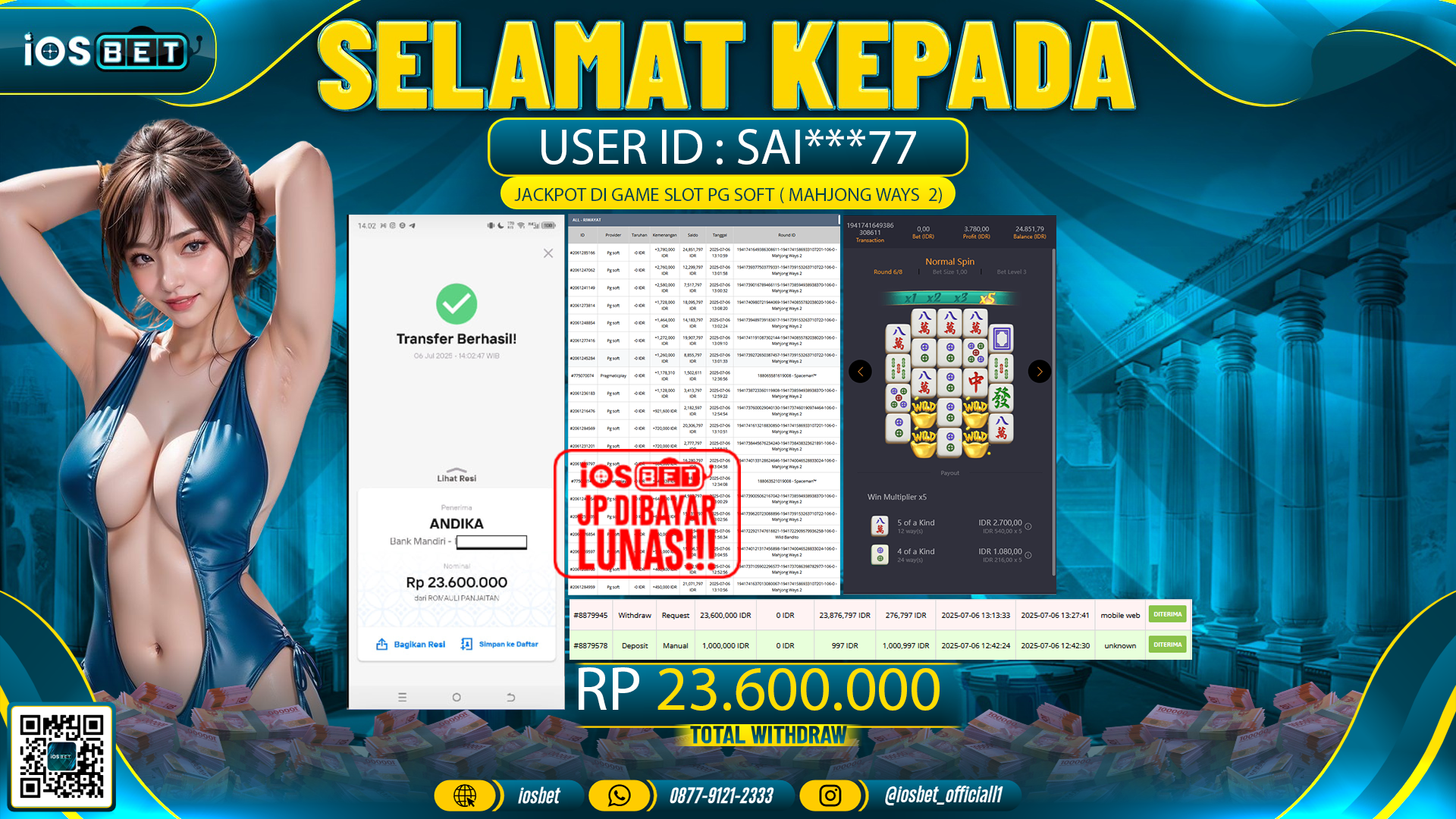 Bukti Pembayaran LUNAS SLOT GAME GACOR  Rp.23.600.000