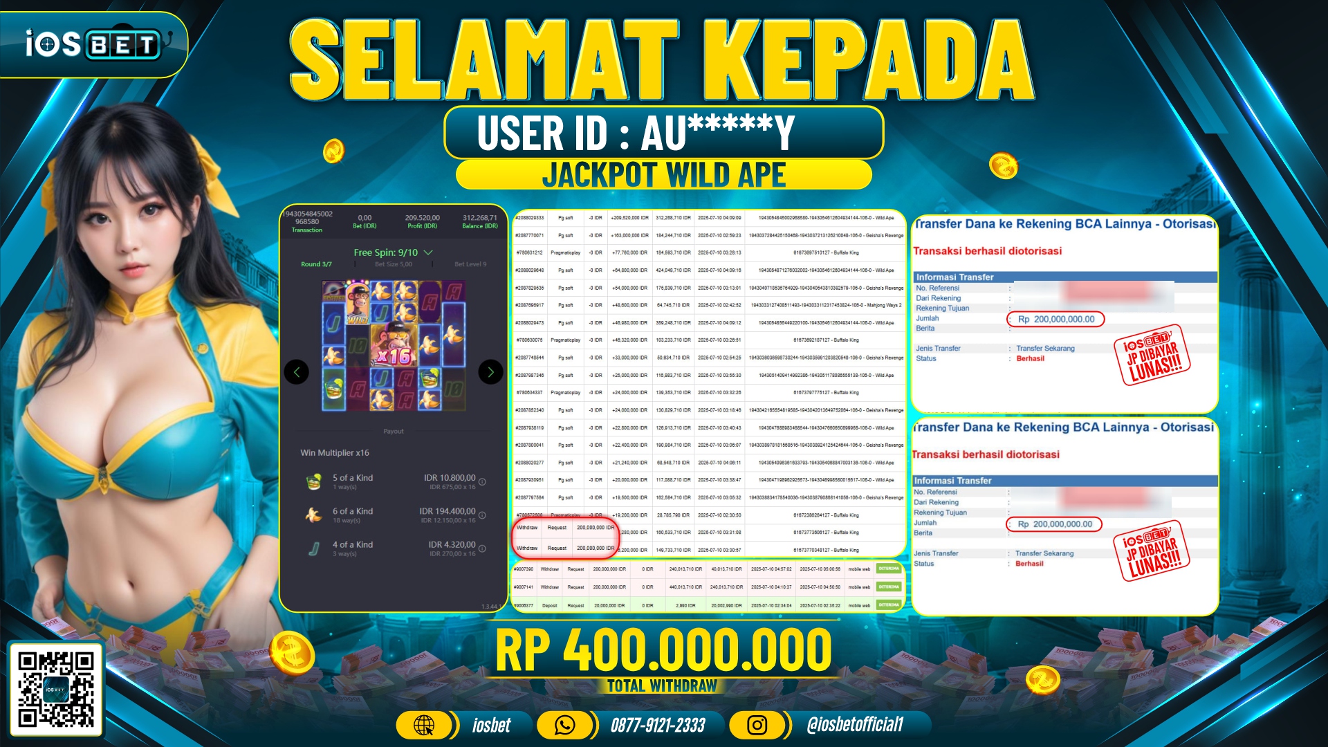 Bukti Pembayaran LUNAS SLOT GAME GACOR Rp.4000.000.000