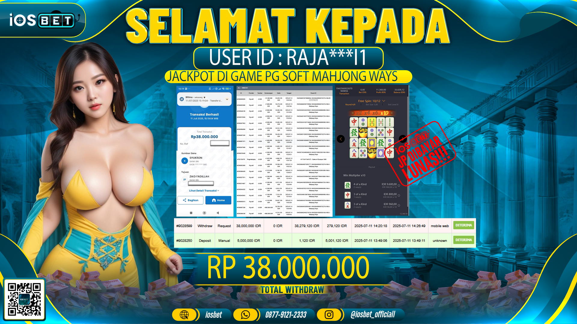 Bukti Pembayaran LUNAS SLOT GAME GACOR Rp.38.000.000