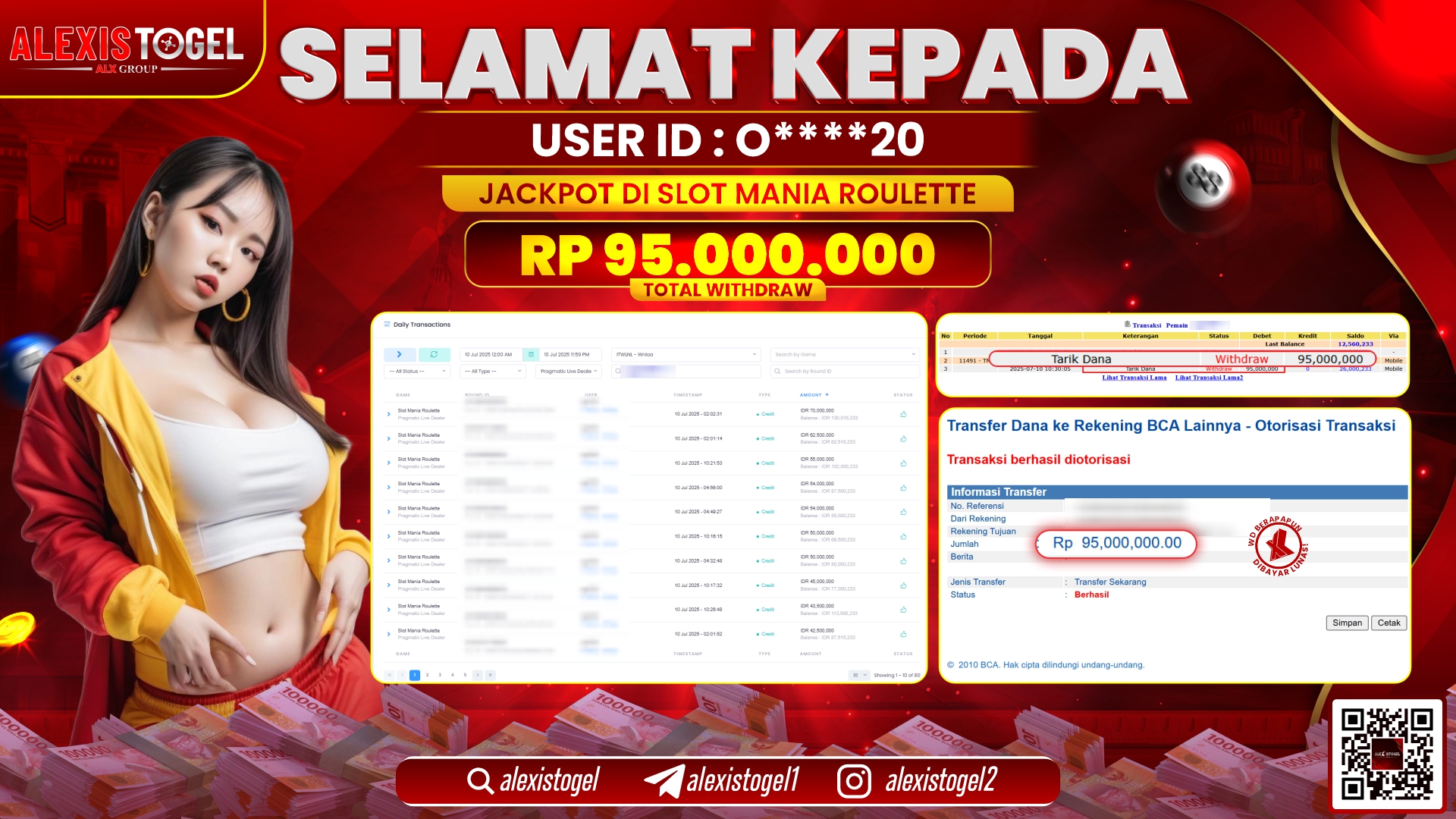 ALEXISTOGEL di SLOT MANIA ROULETTE RP.95.000.000 LUNAS