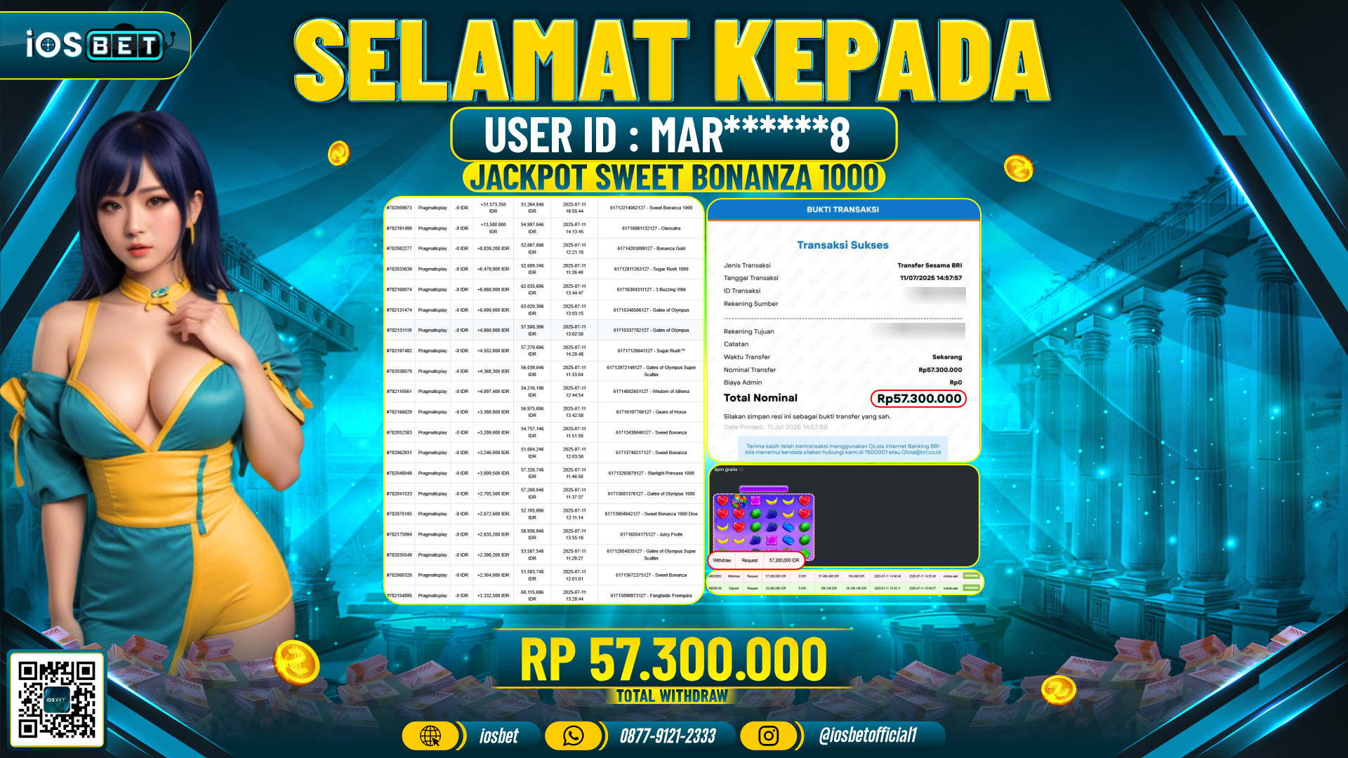 Bukti Pembayaran LUNAS SLOT GAME GACOR Rp.57.000.000