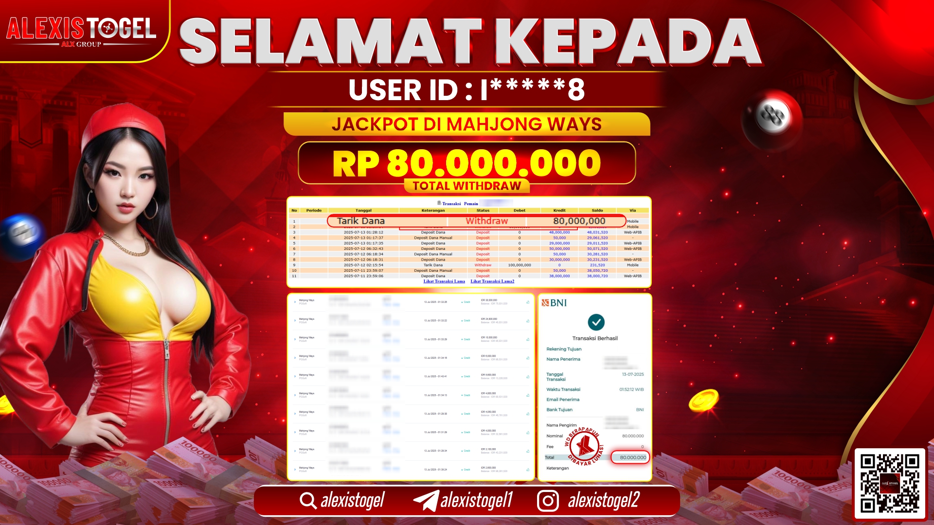 ALEXISTOGEL di SLOT MAHJONG WAYS RP.80.000.000 LUNAS