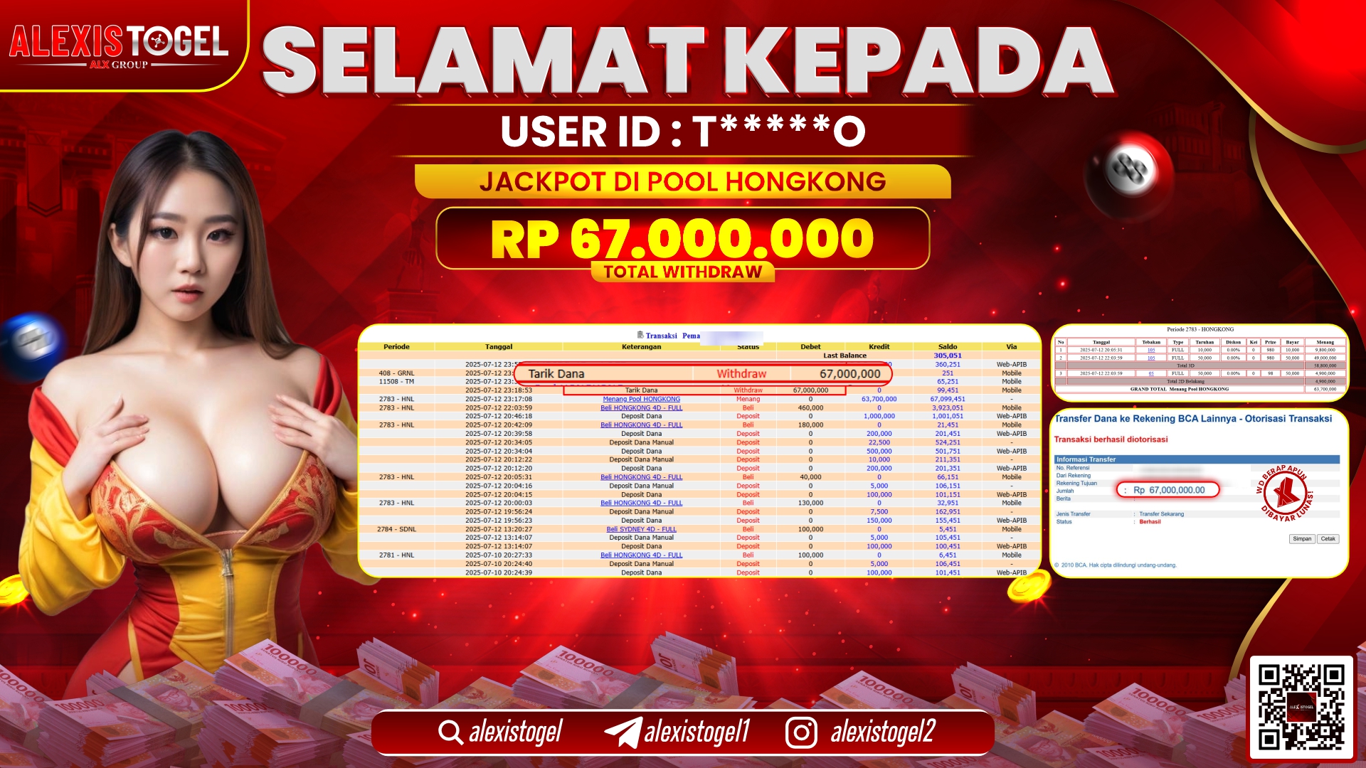 ALEXISTOGEL di TOGEL POOL HONGKONG RP.67.000.000 LUNAS