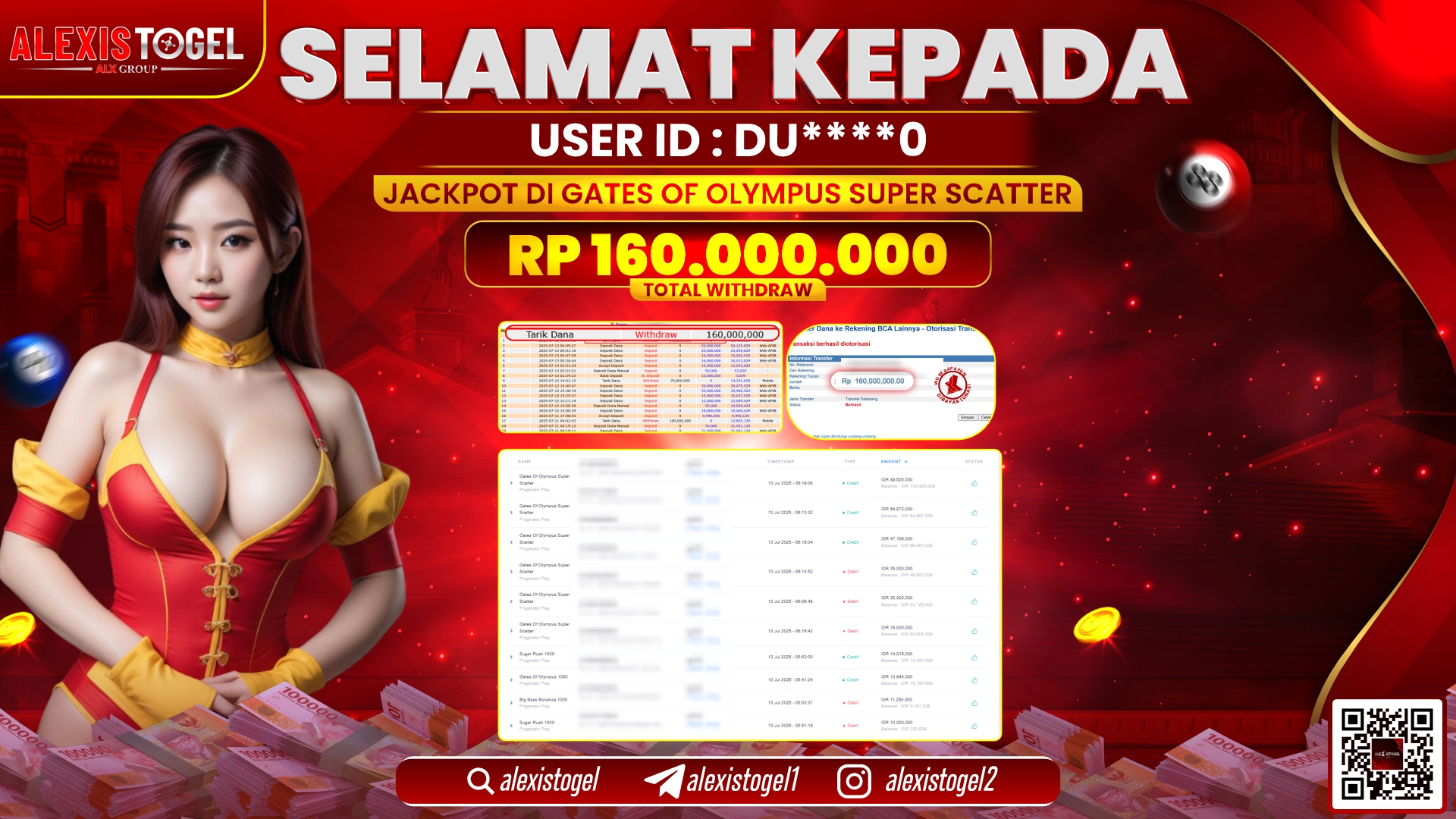 ALEXISTOGEL di SLOT GATES OF OLYMPUS SUPER SCATTER RP.160.000.000 LUNAS