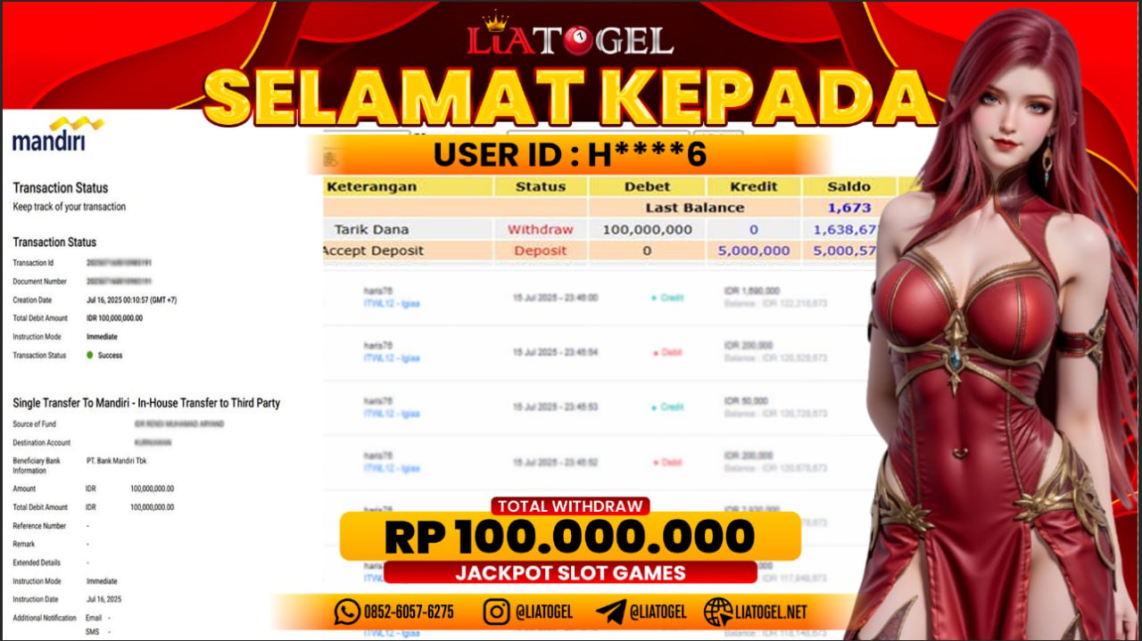 LIATOGEL - JACKPOT SLOT GATES OF OLYMPUS SUPER SCATTER RP 100.000.000,- LUNAS