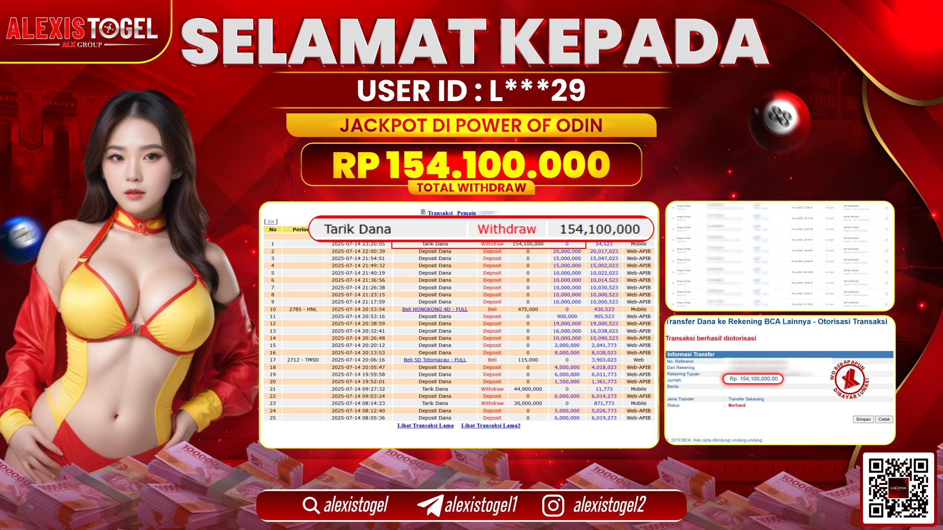 ALEXISTOGEL di SLOT POWER OF ODIN ALEXISTOGEL RP.154.100.000 LUNAS