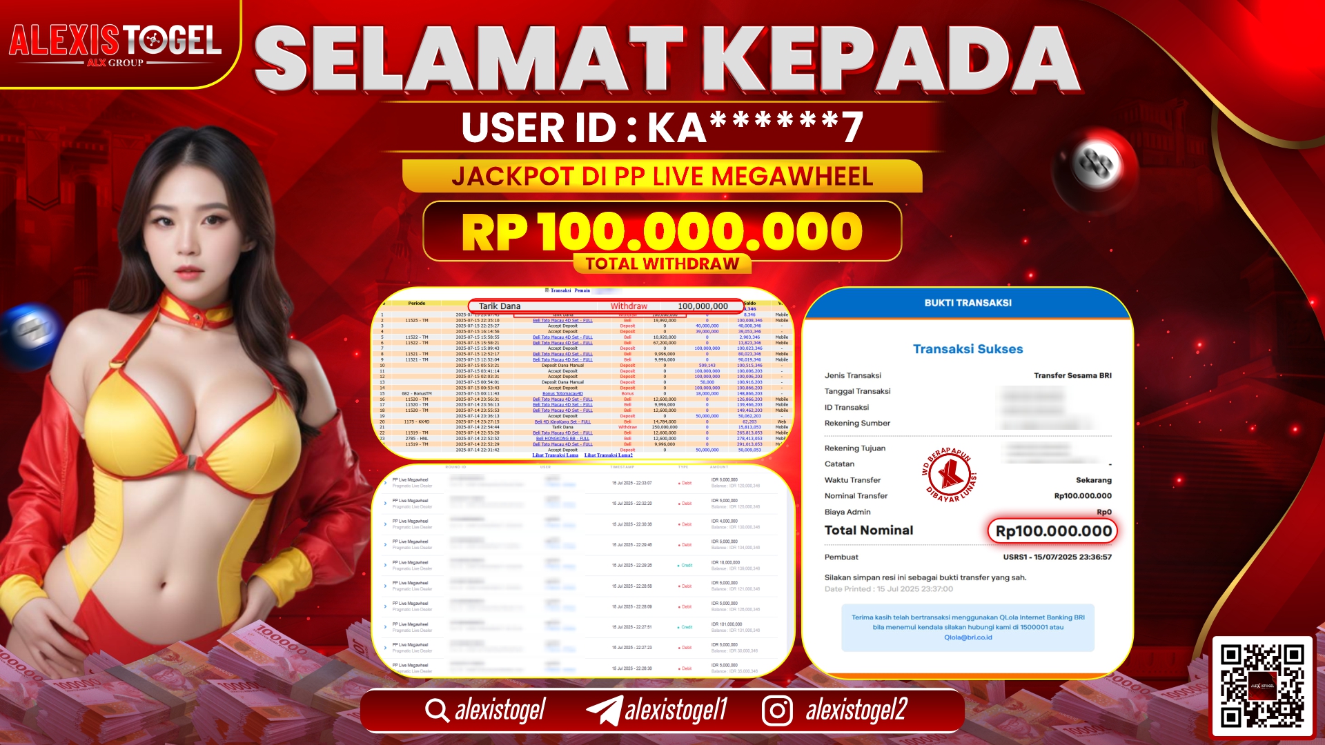 ALEXISTOGEL di PP LIVE MEGAWHEEL RP.100.000.000 LUNAS