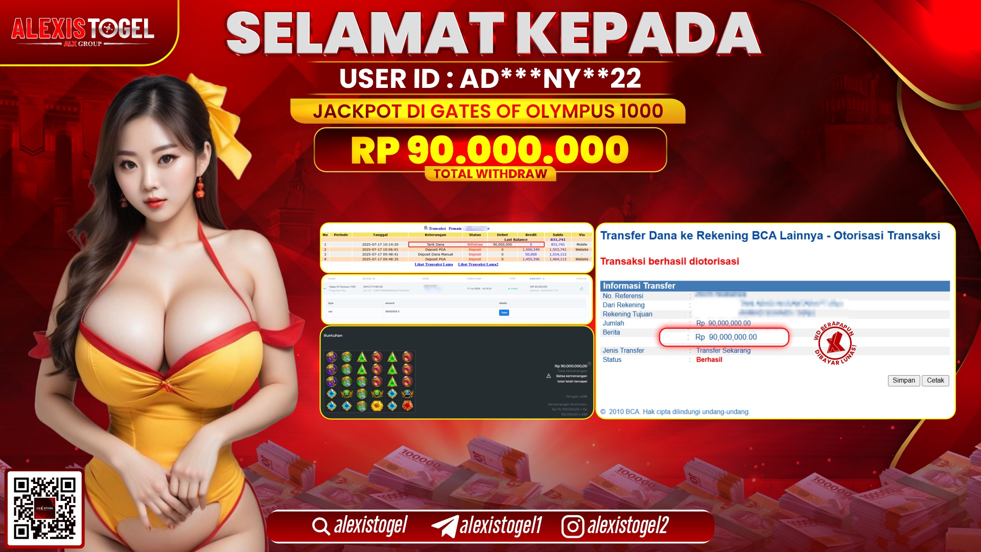 ALEXISTOGEL di SLOT GATES OF OLYMPUS 1000 RP.90.000.000 LUNAS