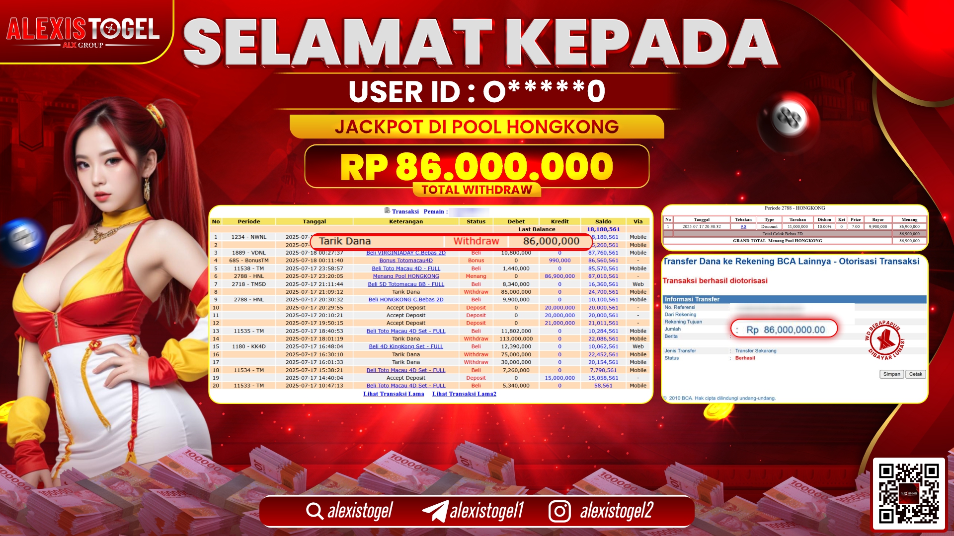 ALEXISTOGEL di TOGEL POOL HONGKONG RP.86.000.000 LUNAS