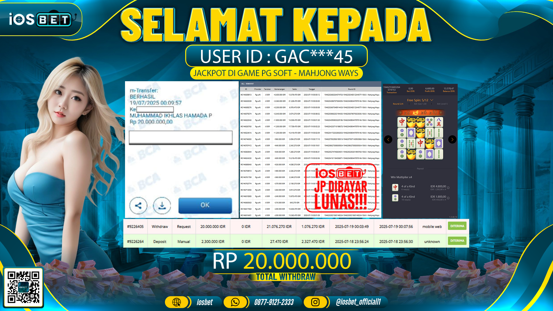 Bukti Pembayaran LUNAS SLOT GAME GACOR Rp.20.000.0000